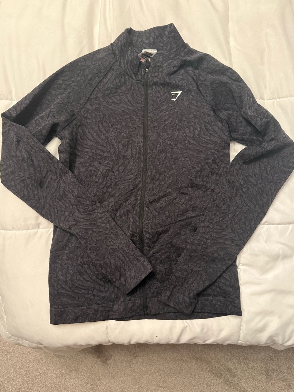 Gymshark Women's Black Printed Zip-Up Jacket